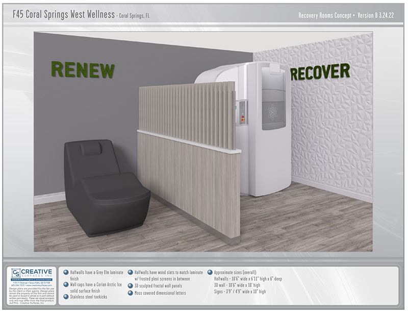 recovery room designed by creative spaces