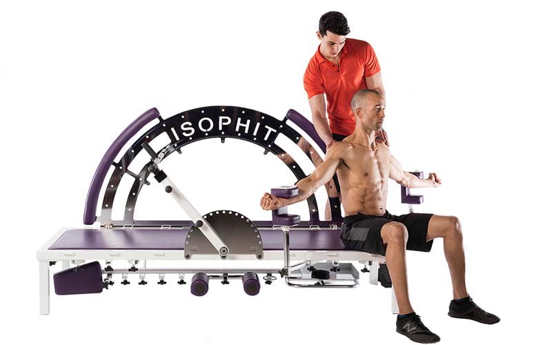 picture of trainer with client on Isophit Strength Trainer